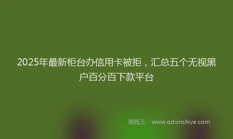 2025年最新柜台办信用卡被拒，汇总五个无视黑户百分百下款平台