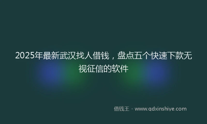2025年最新武汉找人借钱，盘点五个快速下款无视征信的软件
