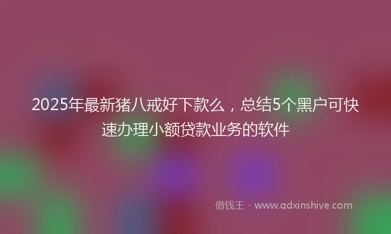 2025年最新猪八戒好下款么，总结5个黑户可快速办理小额贷款业务的软件
