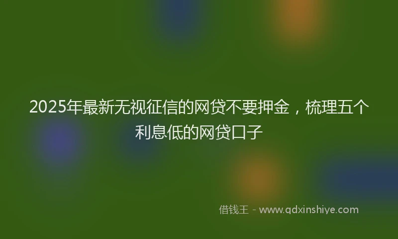 2025年最新无视征信的网贷不要押金，梳理五个利息低的网贷口子