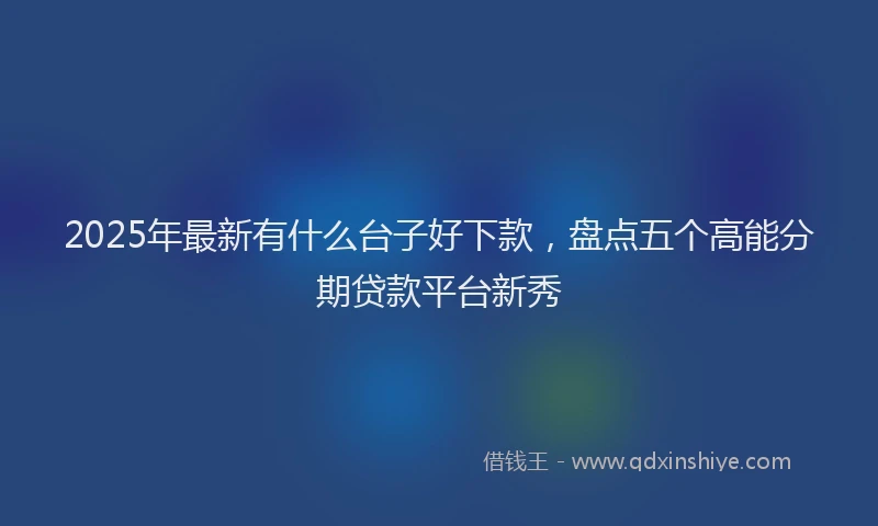 2025年最新有什么台子好下款，盘点五个高能分期贷款平台新秀