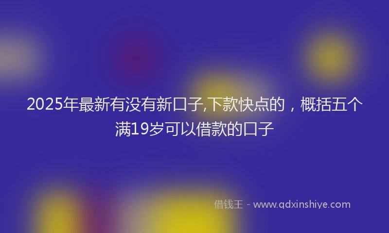 2025年最新有没有新口子,下款快点的，概括五个满19岁可以借款的口子