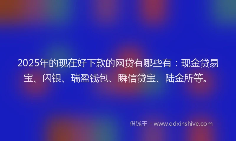 2025年的现在好下款的网贷有哪些有：现金贷易宝、闪银、瑞盈钱包、瞬信贷宝、陆金所等。