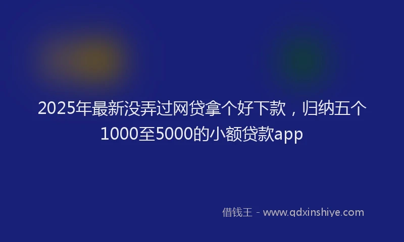 2025年最新没弄过网贷拿个好下款，归纳五个1000至5000的小额贷款app