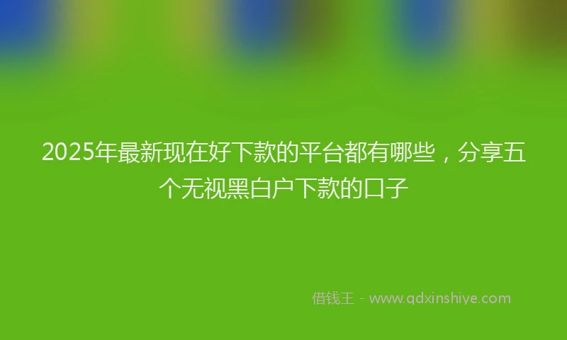 2025年最新现在好下款的平台都有哪些，分享五个无视黑白户下款的口子