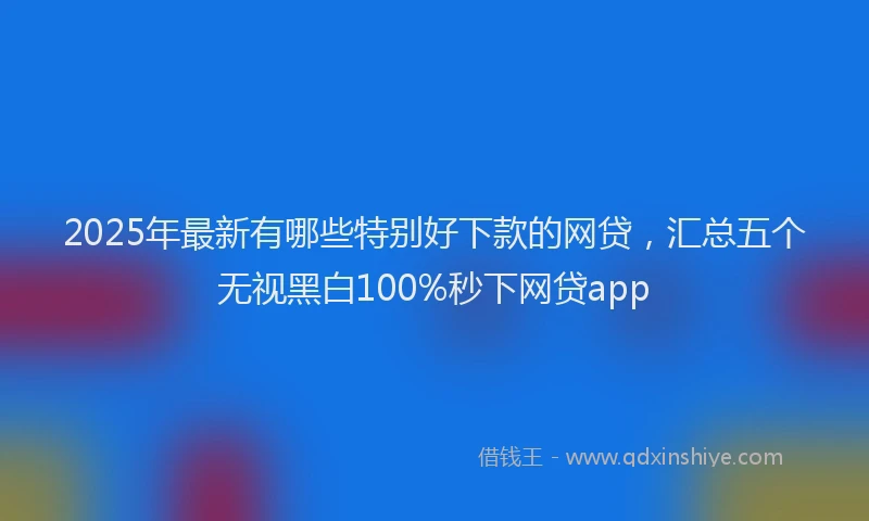 2025年最新有哪些特别好下款的网贷，汇总五个无视黑白100%秒下网贷app