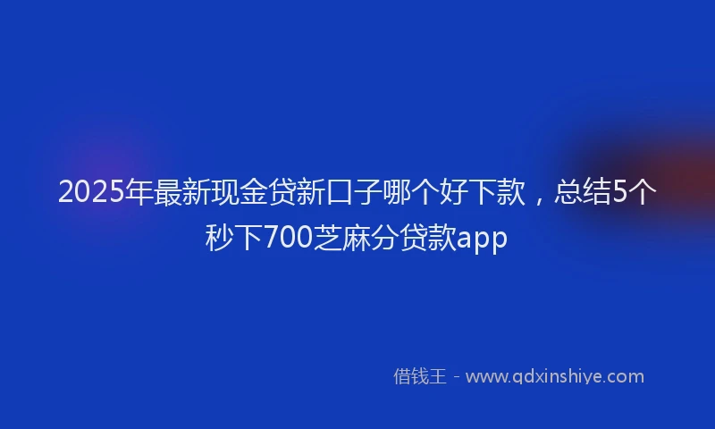 2025年最新现金贷新口子哪个好下款，总结5个秒下700芝麻分贷款app