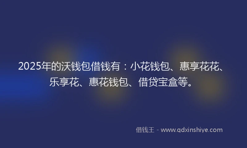 2025年的沃钱包借钱有：小花钱包、惠享花花、乐享花、惠花钱包、借贷宝盒等。