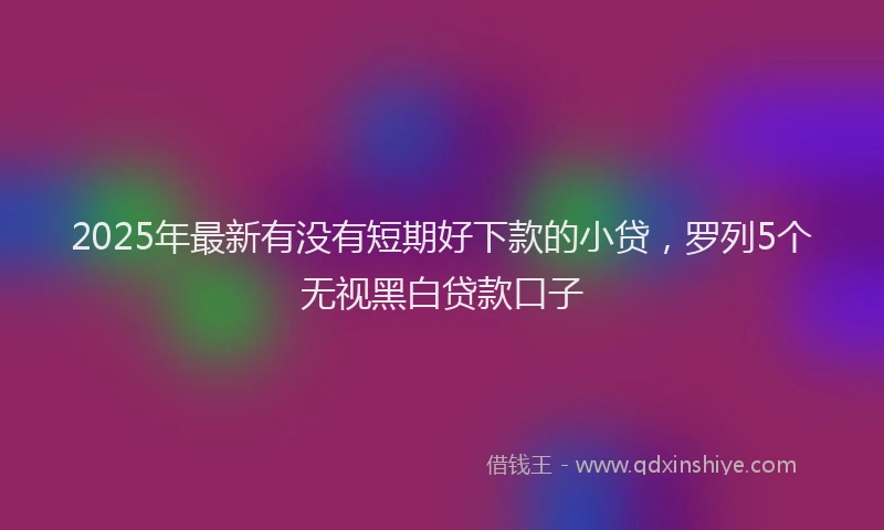2025年最新有没有短期好下款的小贷，罗列5个无视黑白贷款口子