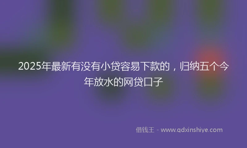 2025年最新有没有小贷容易下款的，归纳五个今年放水的网贷口子