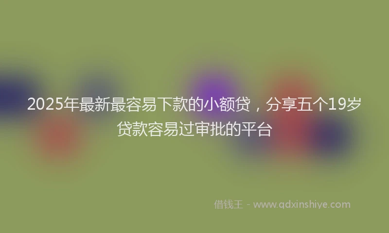 2025年最新最容易下款的小额贷，分享五个19岁贷款容易过审批的平台