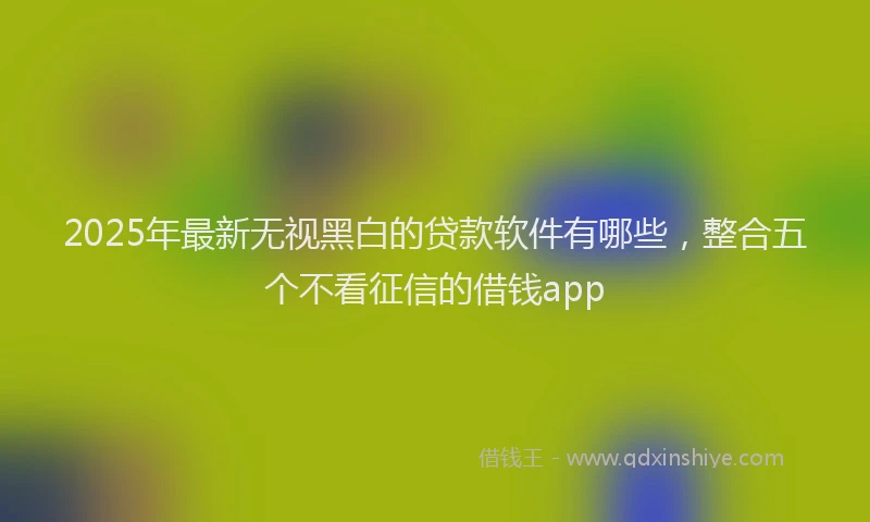 2025年最新无视黑白的贷款软件有哪些，整合五个不看征信的借钱app