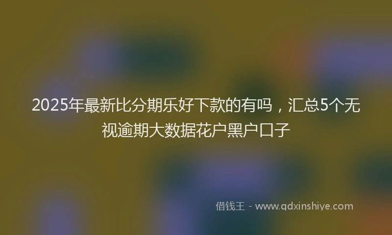 2025年最新比分期乐好下款的有吗，汇总5个无视逾期大数据花户黑户口子