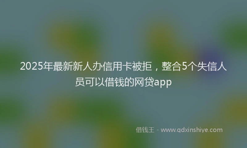 2025年最新新人办信用卡被拒，整合5个失信人员可以借钱的网贷app