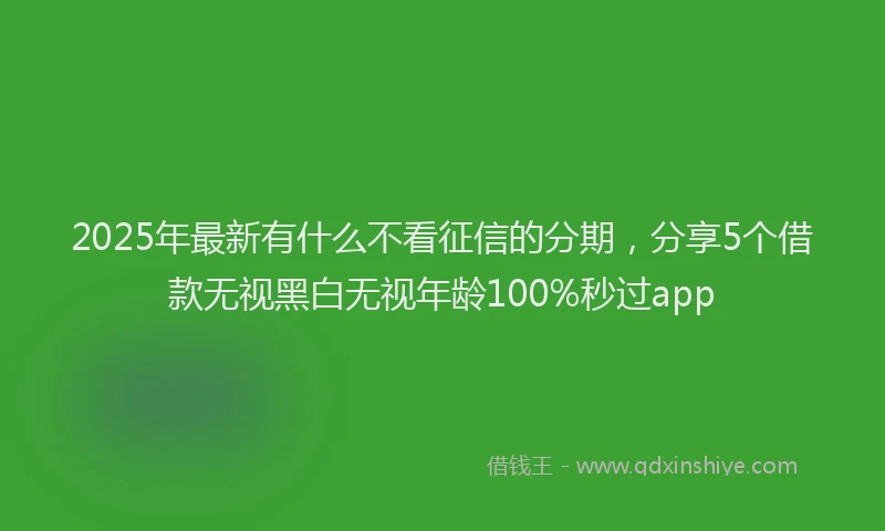 2025年最新有什么不看征信的分期，分享5个借款无视黑白无视年龄100%秒过app