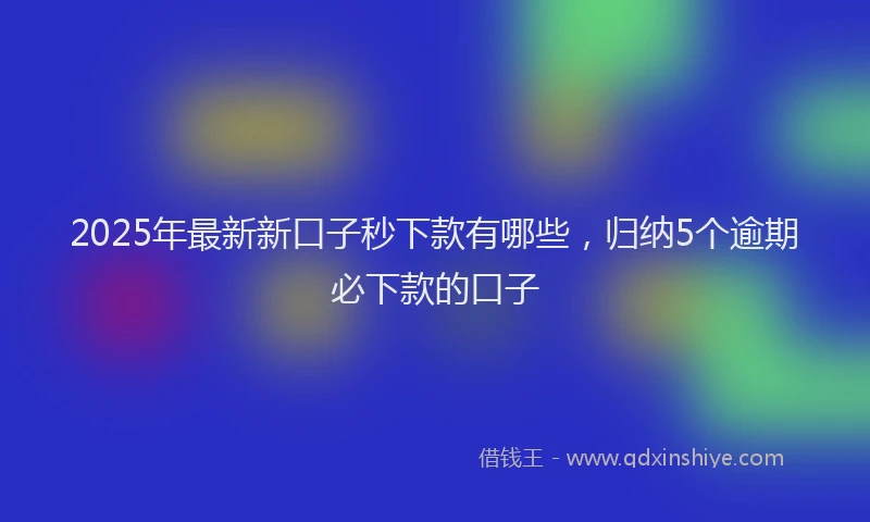 2025年最新新口子秒下款有哪些，归纳5个逾期必下款的口子
