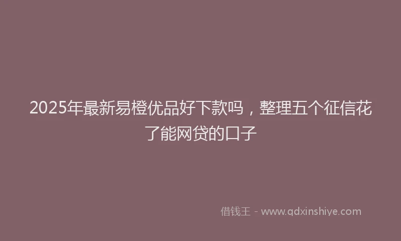 2025年最新易橙优品好下款吗，整理五个征信花了能网贷的口子