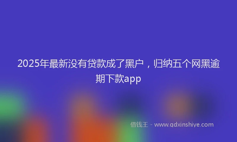2025年最新没有贷款成了黑户，归纳五个网黑逾期下款app