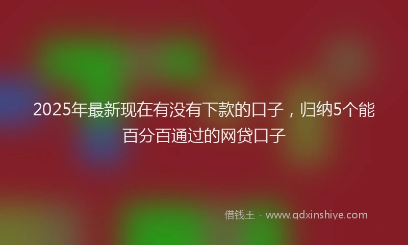 2025年最新现在有没有下款的口子，归纳5个能百分百通过的网贷口子
