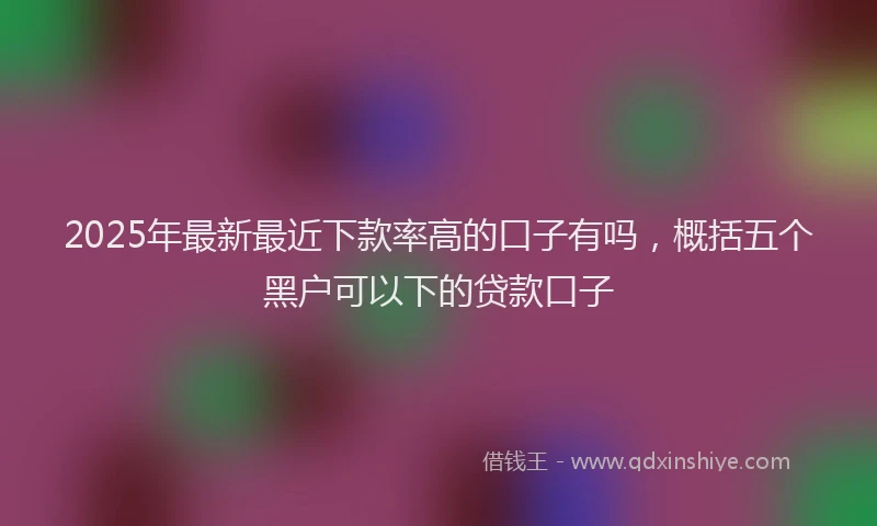 2025年最新最近下款率高的口子有吗，概括五个黑户可以下的贷款口子