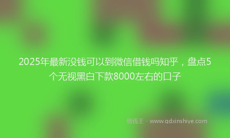 2025年最新没钱可以到微信借钱吗知乎，盘点5个无视黑白下款8000左右的口子