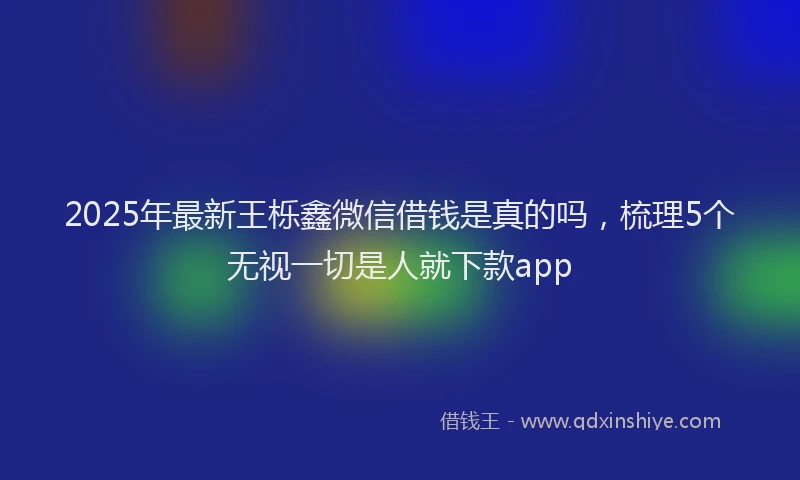 2025年最新王栎鑫微信借钱是真的吗，梳理5个无视一切是人就下款app