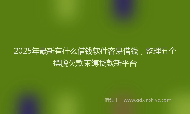 2025年最新有什么借钱软件容易借钱，整理五个摆脱欠款束缚贷款新平台
