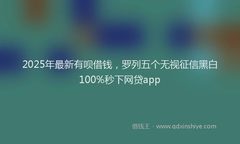 2025年最新有呗借钱，罗列五个无视征信黑白100%秒下网贷app