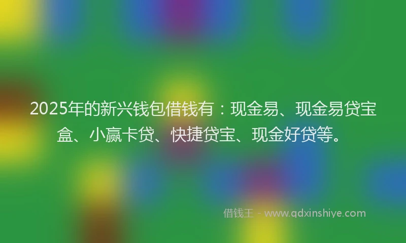 2025年的新兴钱包借钱有：现金易、现金易贷宝盒、小赢卡贷、快捷贷宝、现金好贷等。