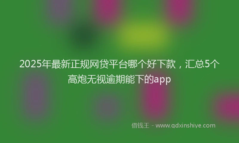 2025年最新正规网贷平台哪个好下款，汇总5个高炮无视逾期能下的app