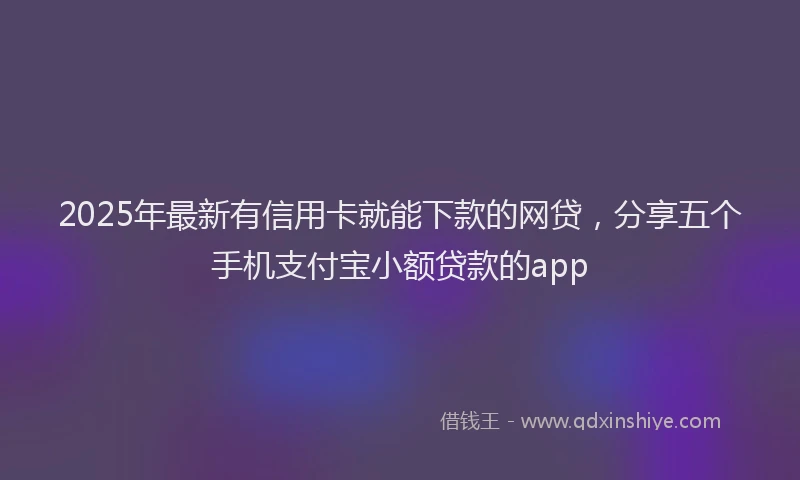 2025年最新有信用卡就能下款的网贷，分享五个手机支付宝小额贷款的app