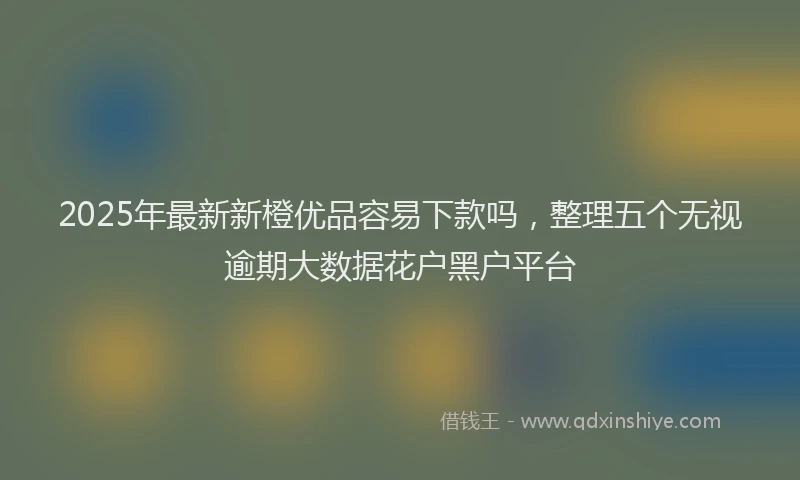 2025年最新新橙优品容易下款吗，整理五个无视逾期大数据花户黑户平台
