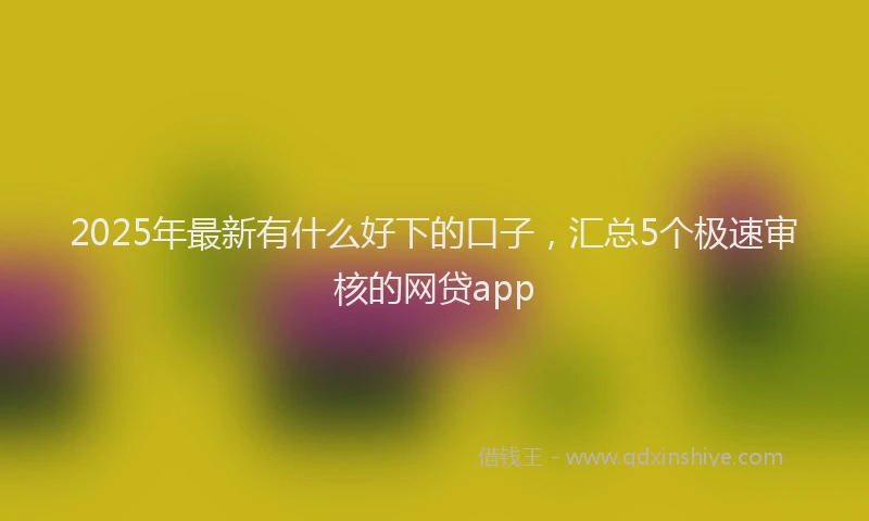 2025年最新有什么好下的口子，汇总5个极速审核的网贷app