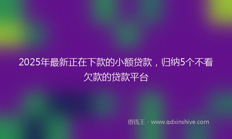 2025年最新正在下款的小额贷款，归纳5个不看欠款的贷款平台