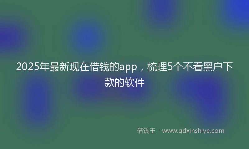 2025年最新现在借钱的app，梳理5个不看黑户下款的软件