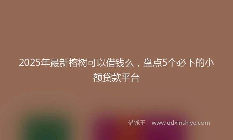 2025年最新榕树可以借钱么，盘点5个必下的小额贷款平台