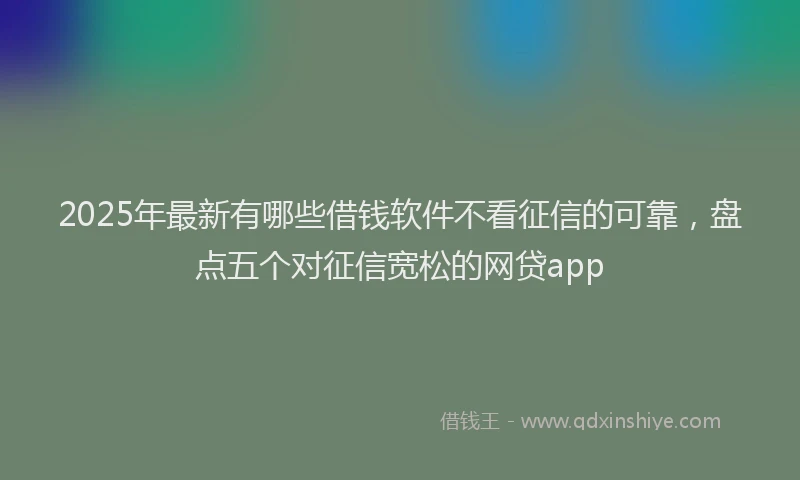 2025年最新有哪些借钱软件不看征信的可靠，盘点五个对征信宽松的网贷app
