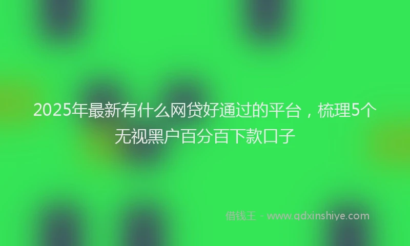 2025年最新有什么网贷好通过的平台，梳理5个无视黑户百分百下款口子