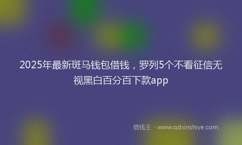 2025年最新斑马钱包借钱，罗列5个不看征信无视黑白百分百下款app