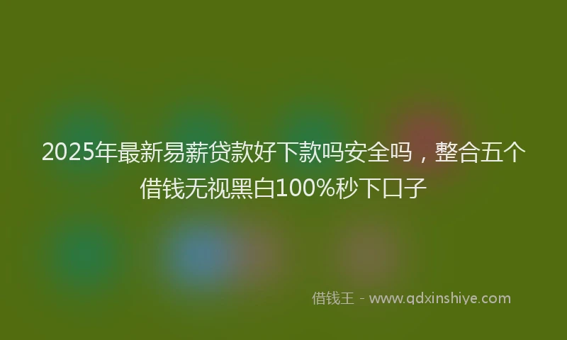 2025年最新易薪贷款好下款吗安全吗，整合五个借钱无视黑白100%秒下口子