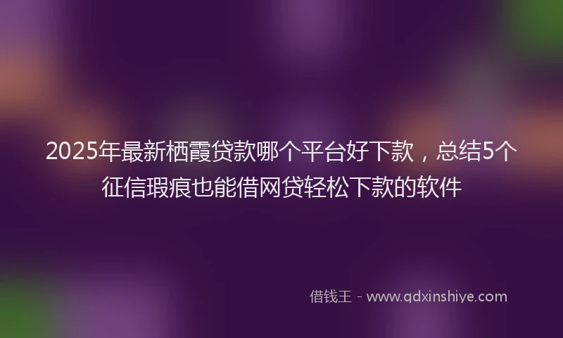 2025年最新栖霞贷款哪个平台好下款，总结5个征信瑕疵也能借网贷轻松下款的软件