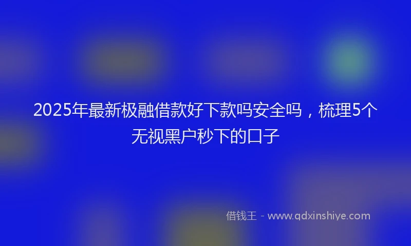 2025年最新极融借款好下款吗安全吗，梳理5个无视黑户秒下的口子