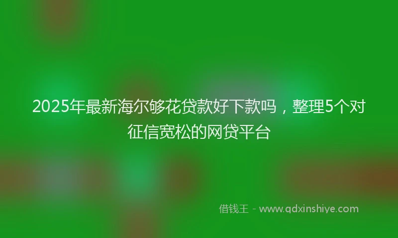2025年最新海尔够花贷款好下款吗，整理5个对征信宽松的网贷平台