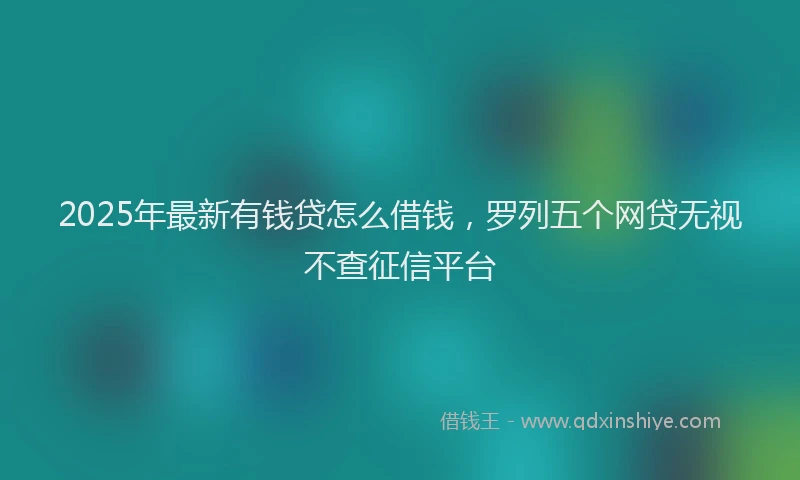 2025年最新有钱贷怎么借钱，罗列五个网贷无视不查征信平台