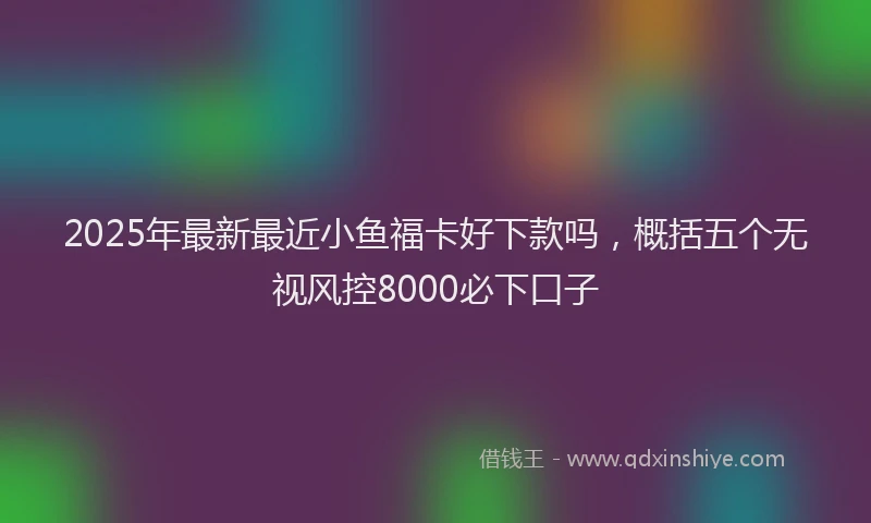 2025年最新最近小鱼福卡好下款吗，概括五个无视风控8000必下口子