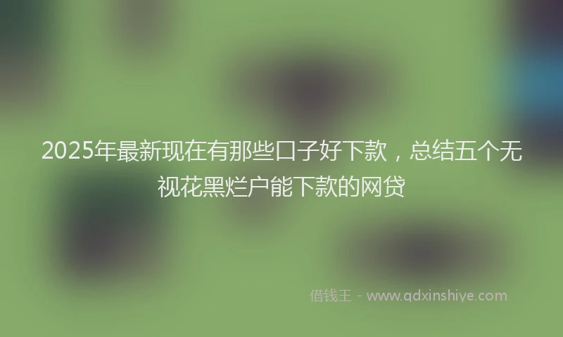 2025年最新现在有那些口子好下款，总结五个无视花黑烂户能下款的网贷