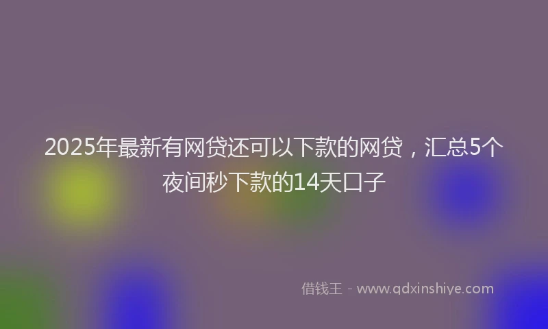 2025年最新有网贷还可以下款的网贷，汇总5个夜间秒下款的14天口子