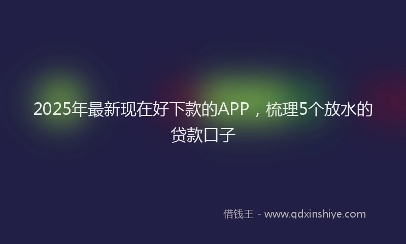 2025年最新现在好下款的APP，梳理5个放水的贷款口子