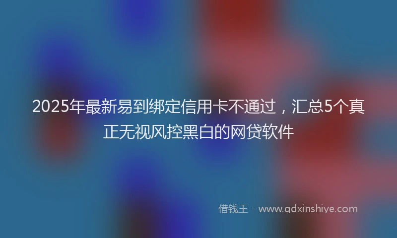 2025年最新易到绑定信用卡不通过，汇总5个真正无视风控黑白的网贷软件