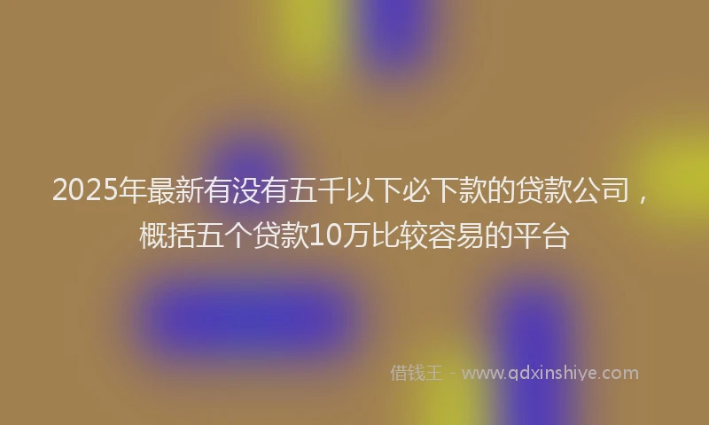 2025年最新有没有五千以下必下款的贷款公司，概括五个贷款10万比较容易的平台